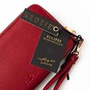 NWT Lollipop Red Eclipse Convertible Zip Around Wristlet & Clutch